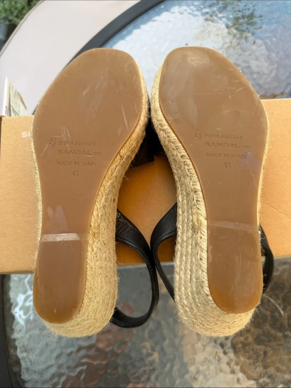Black Espadrille Spanish Sandals Slingback Sandal size 10 heel 2.8 inches
